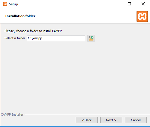 Auswahl des Xampp-Installationsverzeichnisses