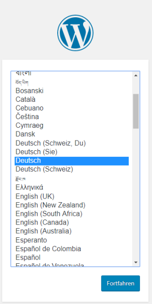 Wordpress Sprachwahl